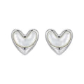 Elegant Pearl Heart Stud Earrings