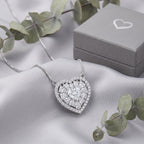 Sterling Silver Heart Moissanite Pendant Necklace