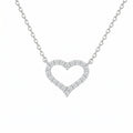 Sterling Silver Moissanite Heart Pendant Necklace – Polished Romantic Jewellery Gift