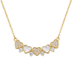 Sterling Silver Gold-Plated Mother of Pearl Heart Necklace