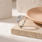 Sterling Silver Sunburst Adjustable Ring