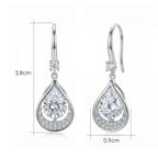 Sterling Silver Pear-Cut Cubic Zirconia Drop Earrings