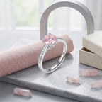 Sterling Silver Pink Cubic Zirconia Adjustable Ring