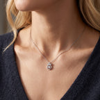 Sterling Silver Moissanite Queen Crown Pendant Necklace