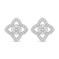 Sparkling Quatrefoil Halo CZ Stud Earrings