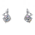 Sterling Silver Mermaid Tail Moissanite Stud Earrings