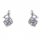 Sterling Silver Mermaid Tail Moissanite Stud Earrings
