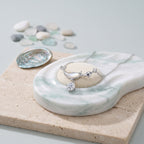 Sterling Silver Dolphin Mother of Pearl Moissanite Pendant Necklace
