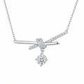 Sterling Silver Knot Moissanite Necklace
