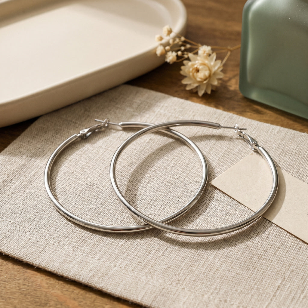 Classic  Hoop Earring with Click-Top Closure