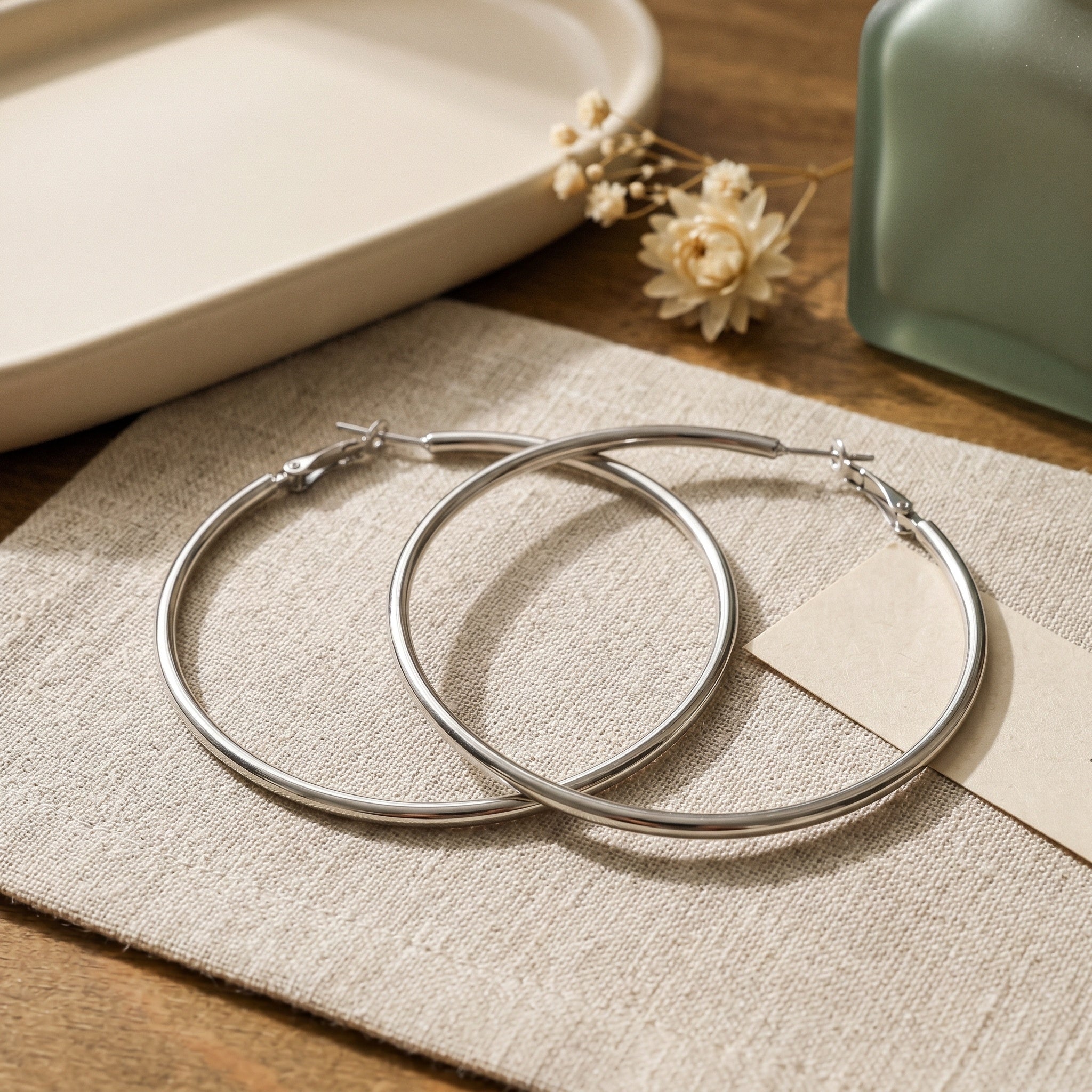 Classic  Hoop Earring with Click-Top Closure