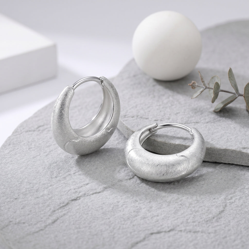 Textured  Hoop Earring