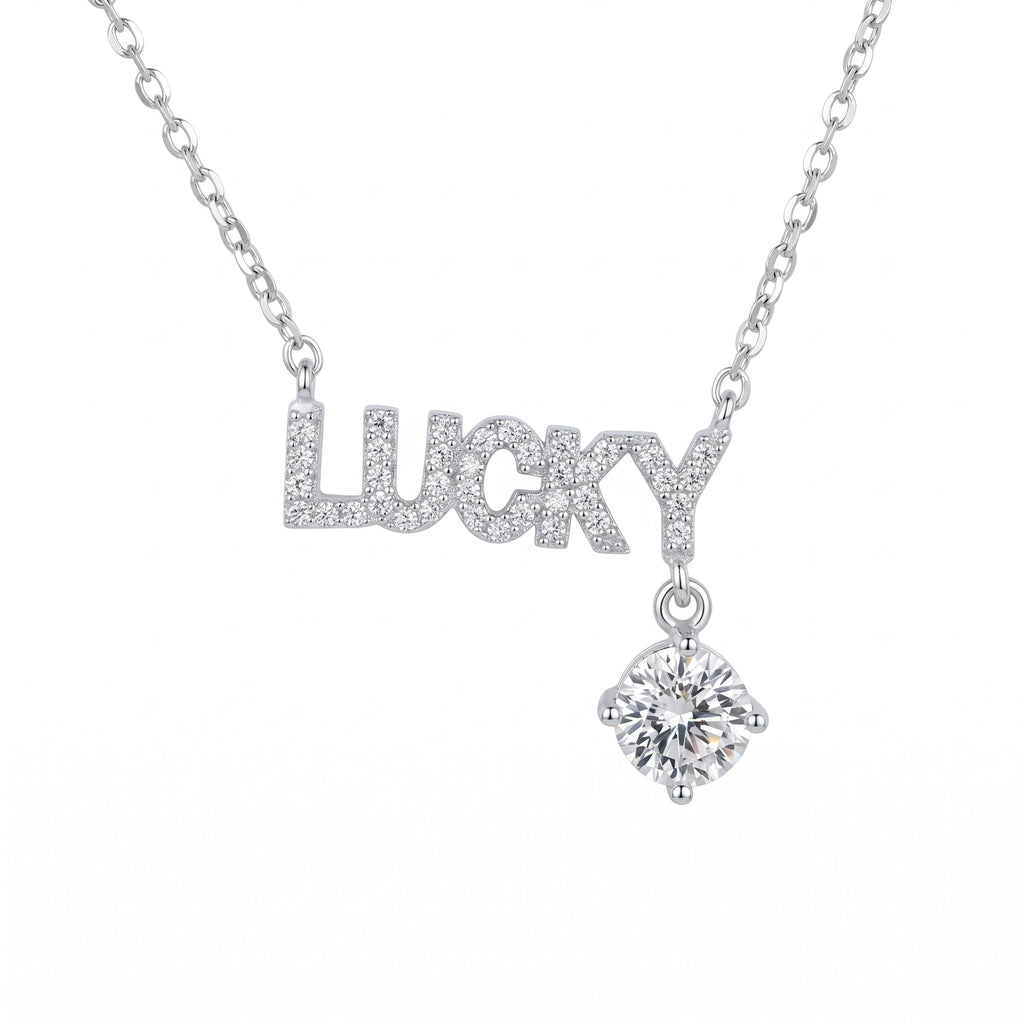 Sterling Silver Lucky Moissanite Necklace