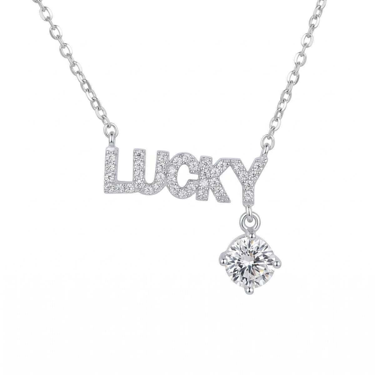 Sterling Silver Lucky Moissanite Necklace