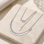 Delicate Adjustable Chain Necklace with Circular Pendants