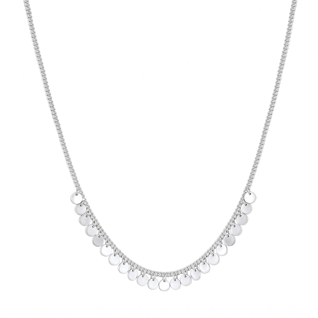 Delicate Adjustable Chain Necklace with Circular Pendants
