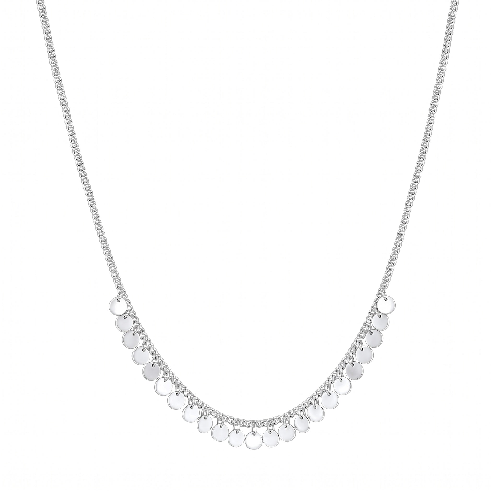 Delicate Adjustable Chain Necklace with Circular Pendants