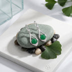 Elegant Green Chalcedony Teardrop Earrings