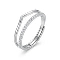 Sterling Silver Double Band CZ Ring