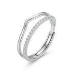 Sterling Silver Double Band CZ Ring