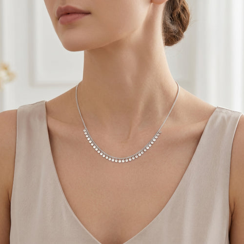 Delicate Adjustable Chain Necklace with Circular Pendants