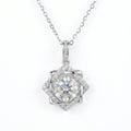 Sterling Silver Geometric Star Halo Necklace