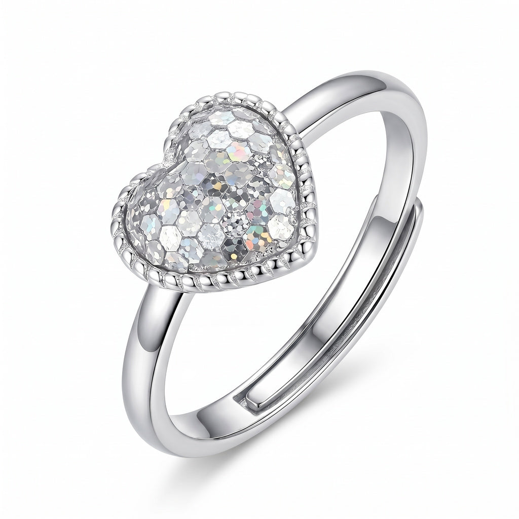 Sterling Silver Adjustable Heart Ring