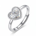 Sterling Silver Adjustable Heart Ring