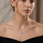Sterling Silver Dolphin Moissanite Necklace