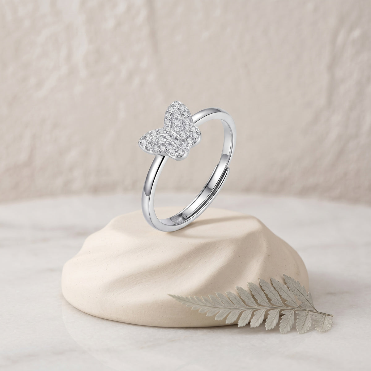 Sterling Silver Adjustable Butterfly Ring