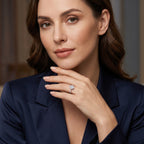 Sterling Silver Adjustable Oval Halo Ring