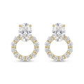 Elegant Oval CZ Halo Drop Stud Earrings