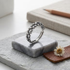 Sterling Silver Adjustable Gothic Cross Floral Ring