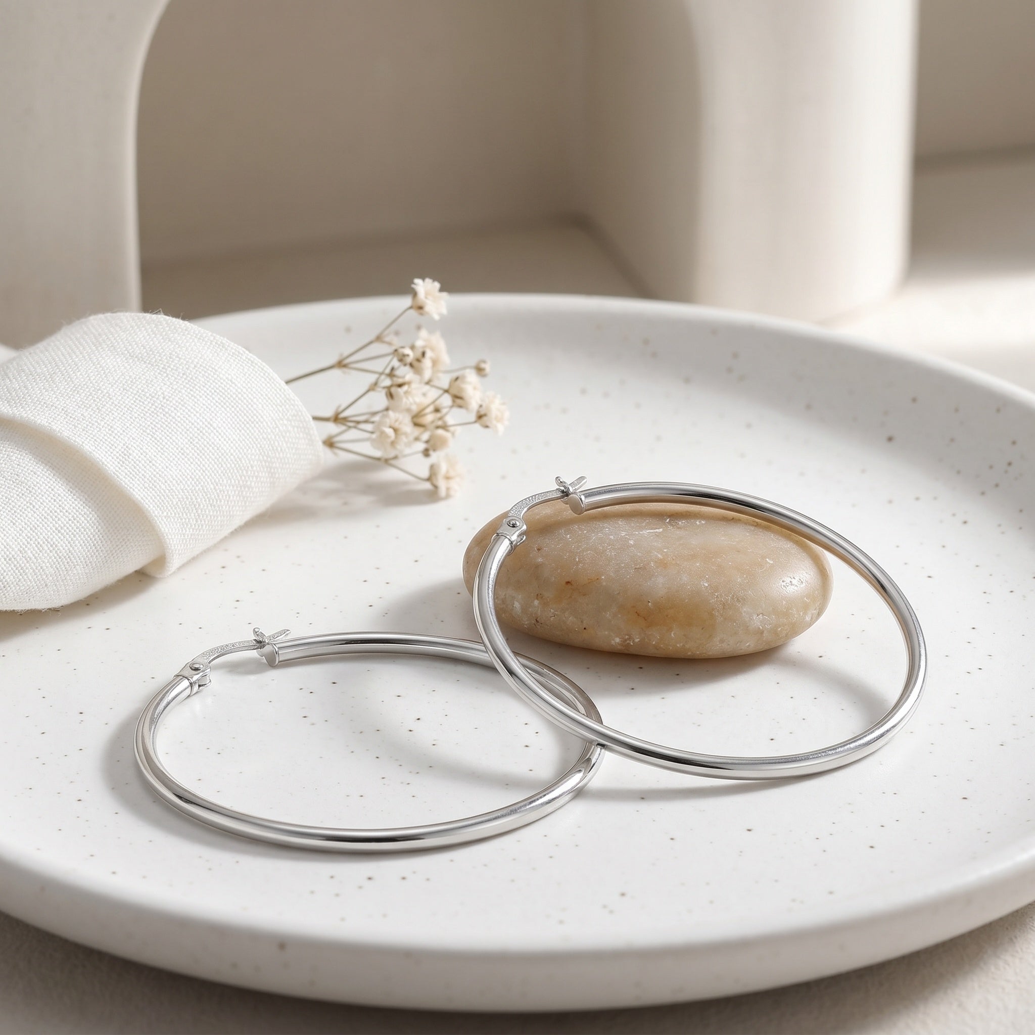 Classic  Hoop Earring with Click-Top Closure