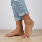 Sterling Silver Double Layer Disc Anklet