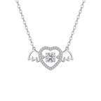 Sterling Silver Angel Wing Heart Necklace