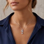 Sterling Silver Swan Moissanite Pendant Necklace