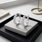 Elegant Pave CZ Hoop Earring